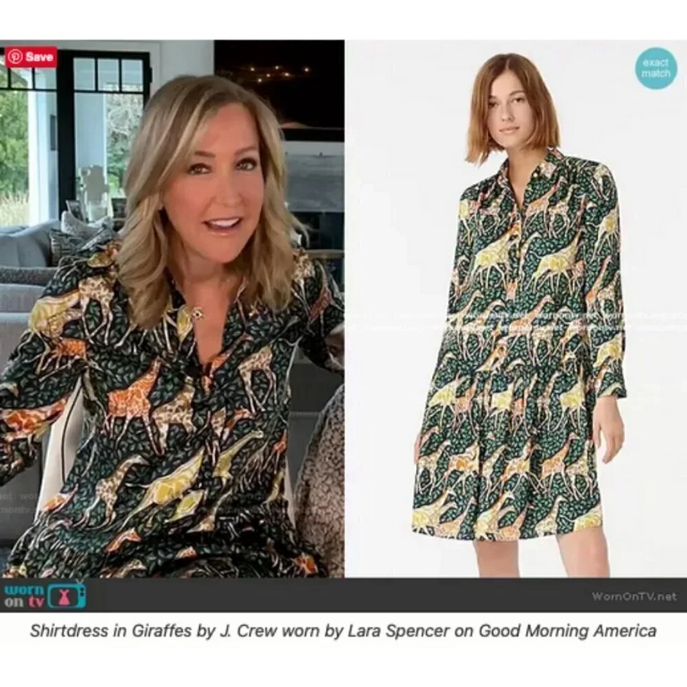 💕J.CREW💕 Shirtdress ~ Giraffes Print XXS NWOT